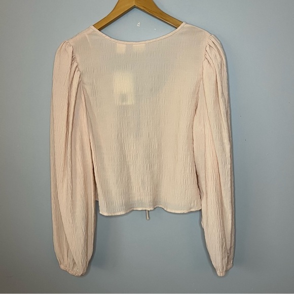 Levi’s Fawn Tie Ruched Stripe Sunny Cream White Blouse Size XLarge NWT - Picture 13 of 16